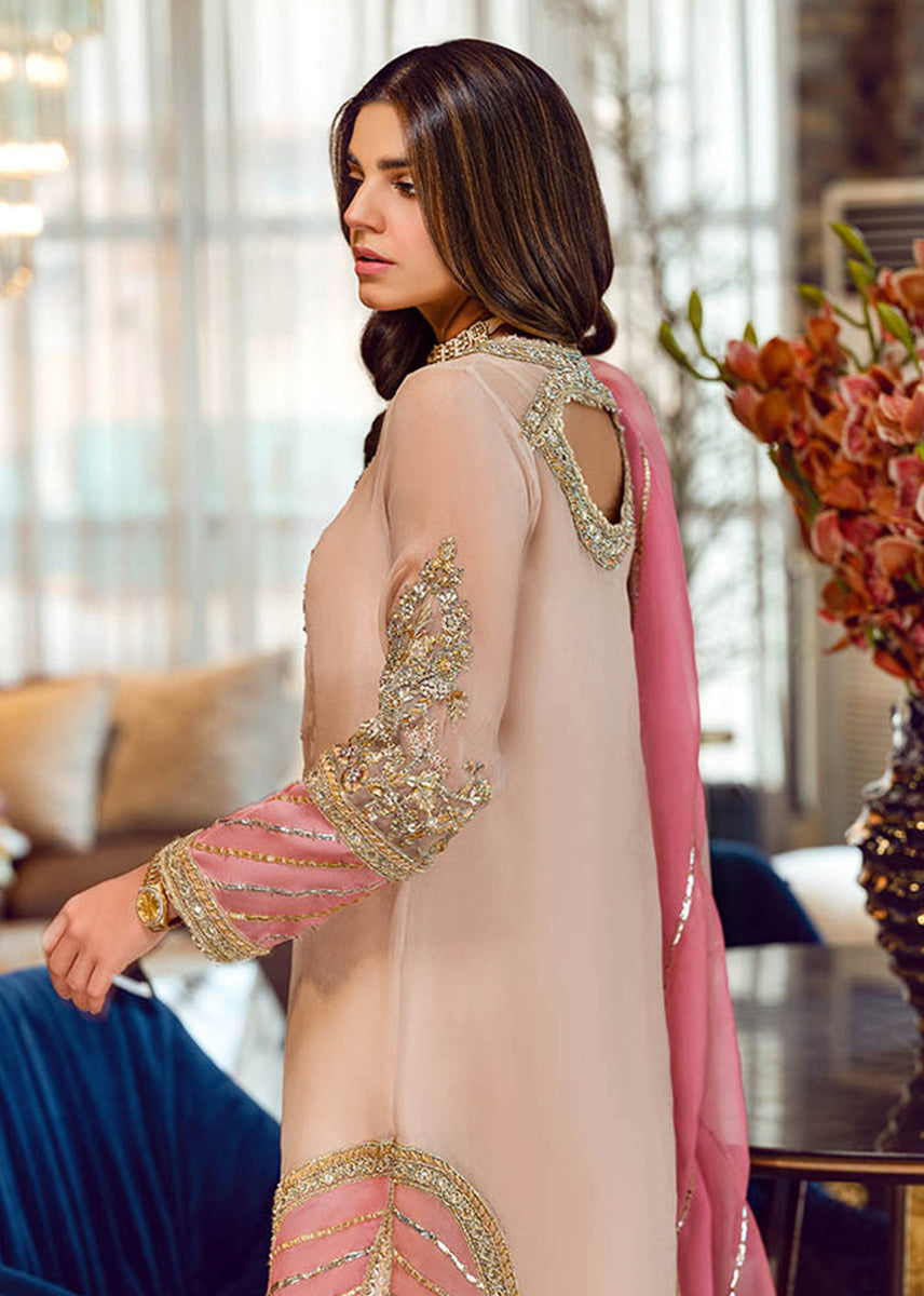 Sara Rohail Asgha Heavy  Embroidered Organza 03 Peace Suit - Ready To Wear