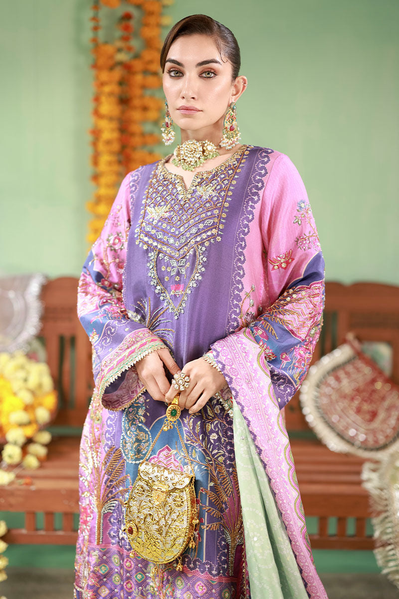 03-Piece Embroidered Swiss Lawn Suit With Jacquard Dupatta | Ready To Wear