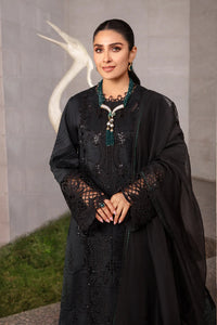 Midnight Emerald - Luxury Cotton Suit With Embroidery - Ready To Wear
