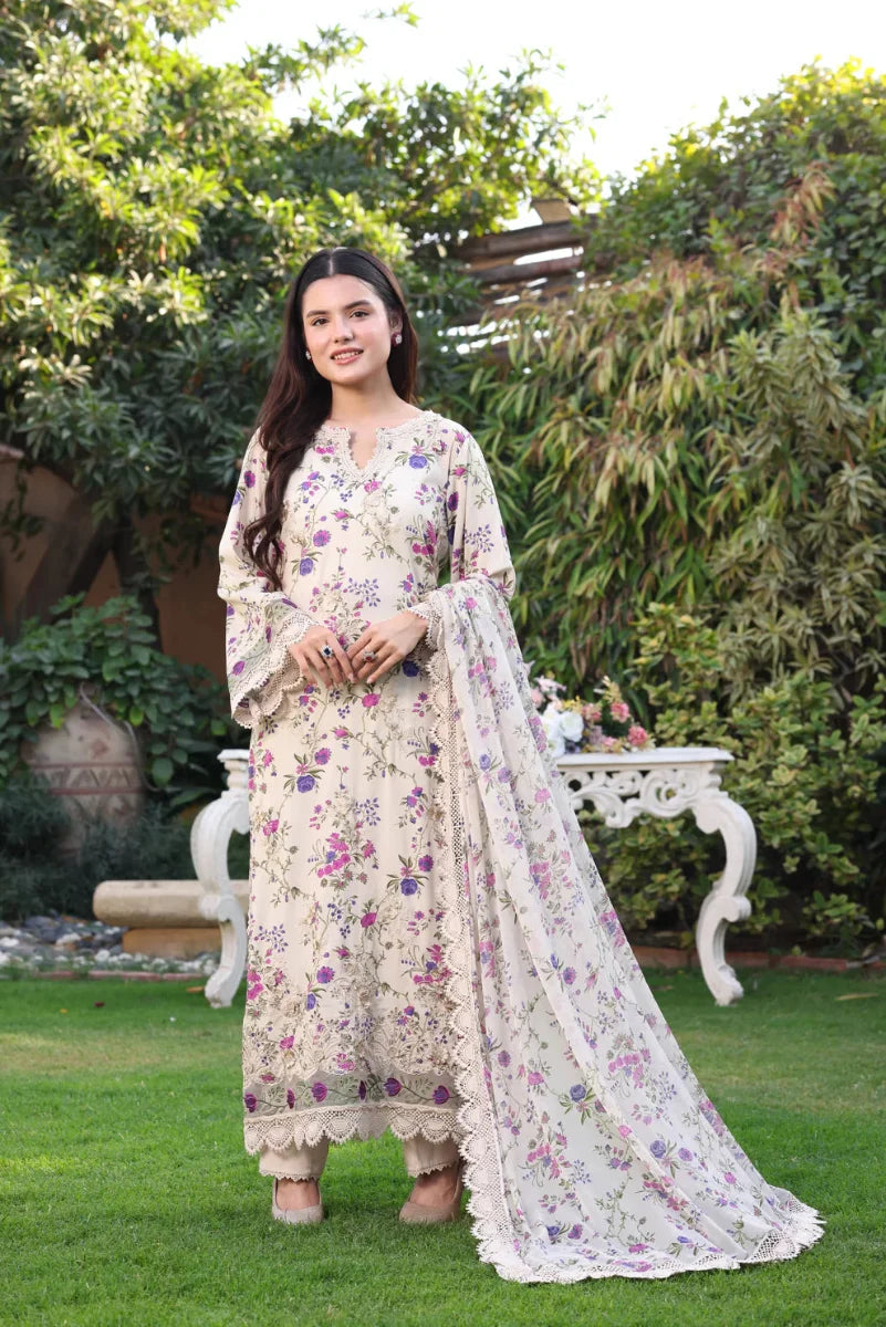03-Piece Printed Lawn Suit | Ready To Wear