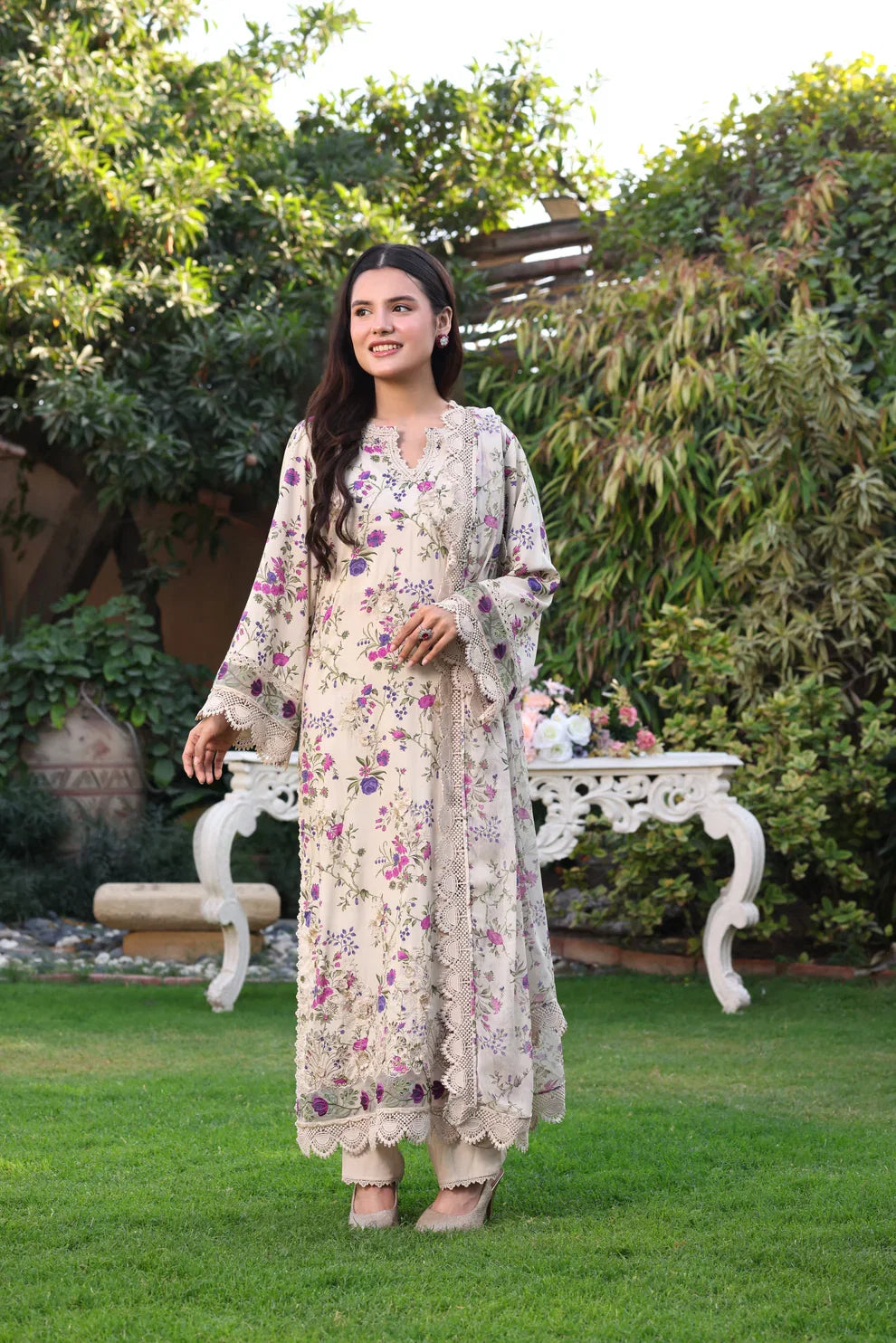 03-Piece Printed Lawn Suit | Ready To Wear