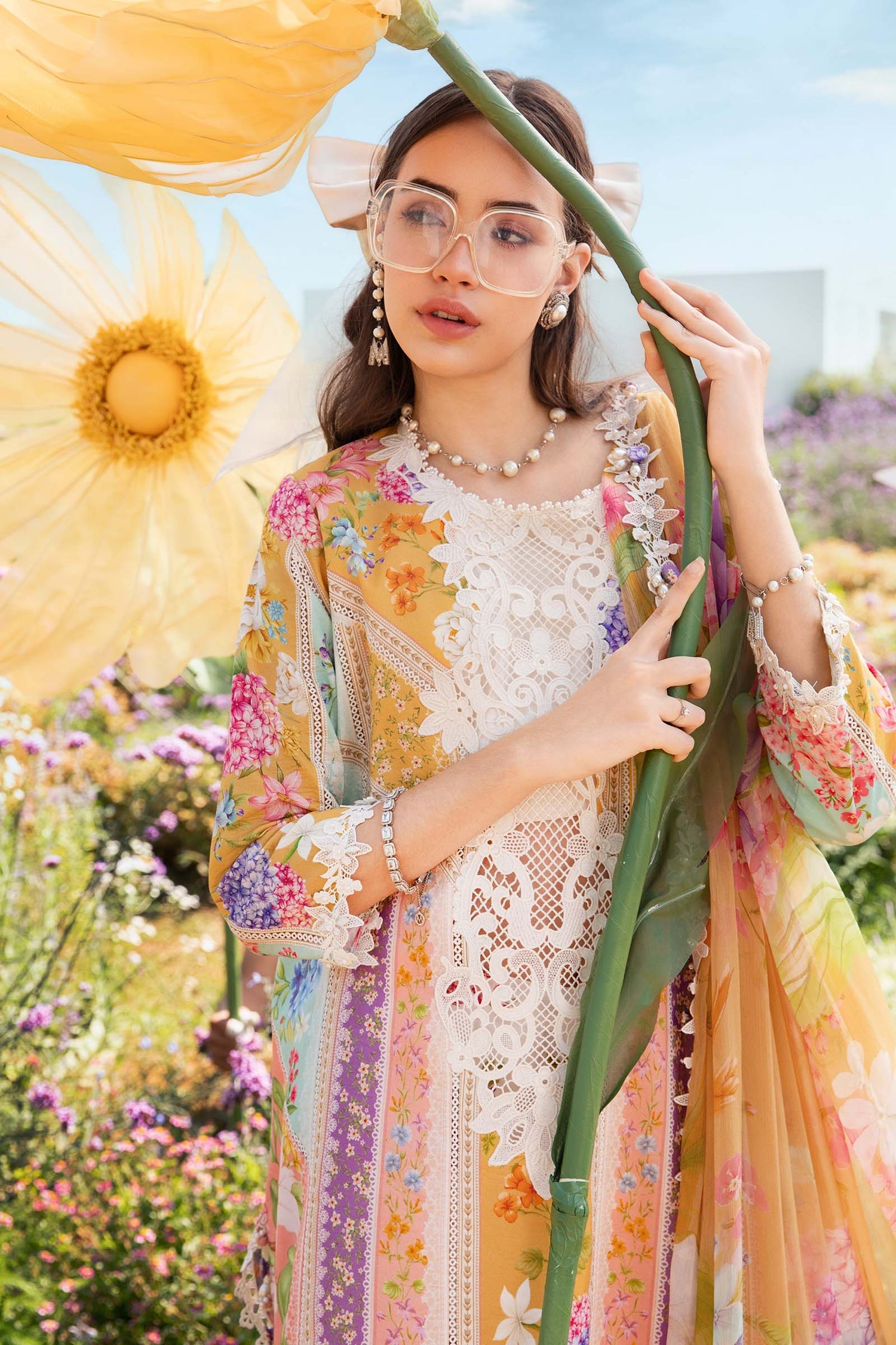 03-Piece Printed Lawn Suit With Chiffon Dupatta | Ready To Wear