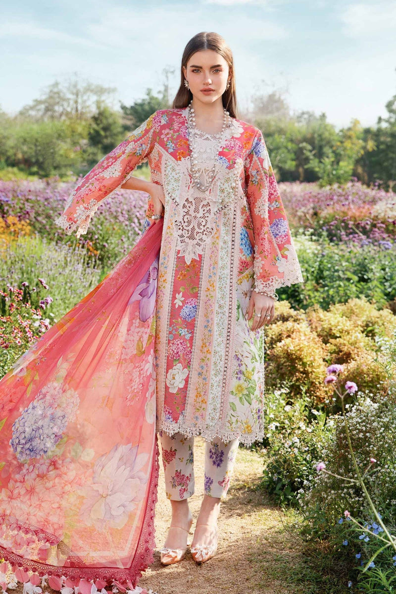 03-Piece Printed Lawn Suit With Chiffon Dupatta | Ready To Wear