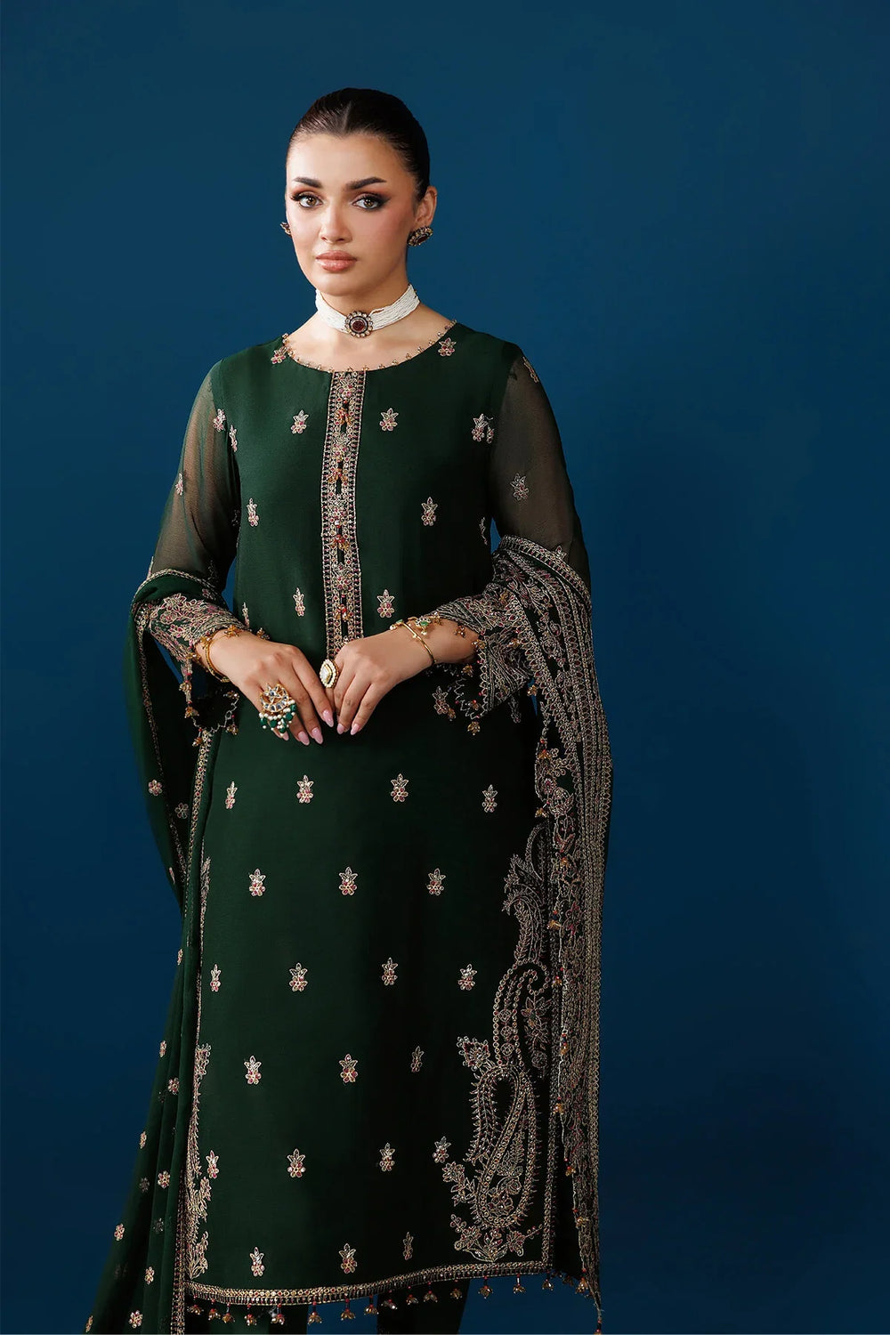 03-Piece Chiffon Suit With Silk Dupatta | Ready To Wear