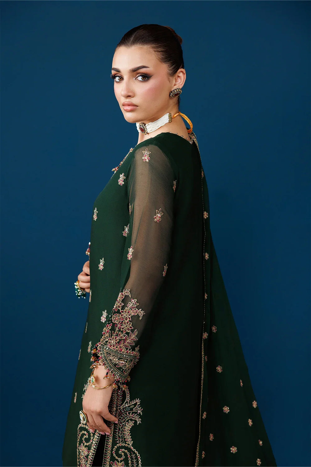 03-Piece Chiffon Suit With Silk Dupatta | Ready To Wear