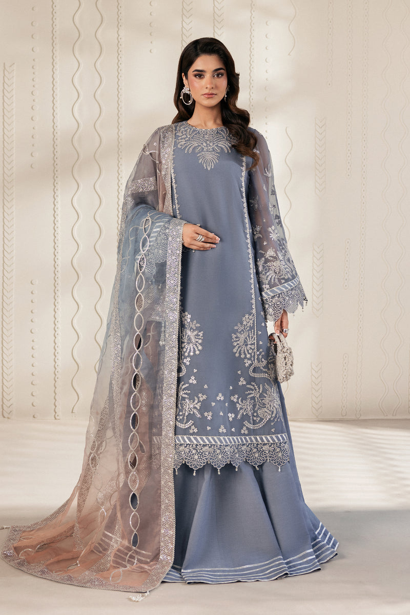 Zarif - Bayaan Heavy  Embroidered Ciffion 03 Piece Suit- Ready To Wear
