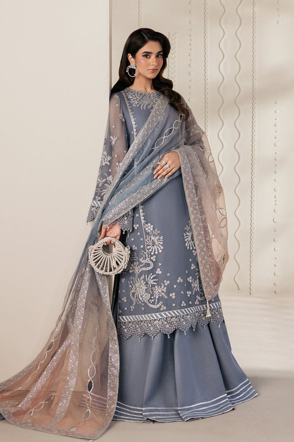 Zarif - Bayaan Heavy  Embroidered Ciffion 03 Piece Suit- Ready To Wear