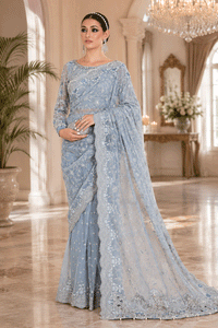 Maria B – Light Sky Blue Saree