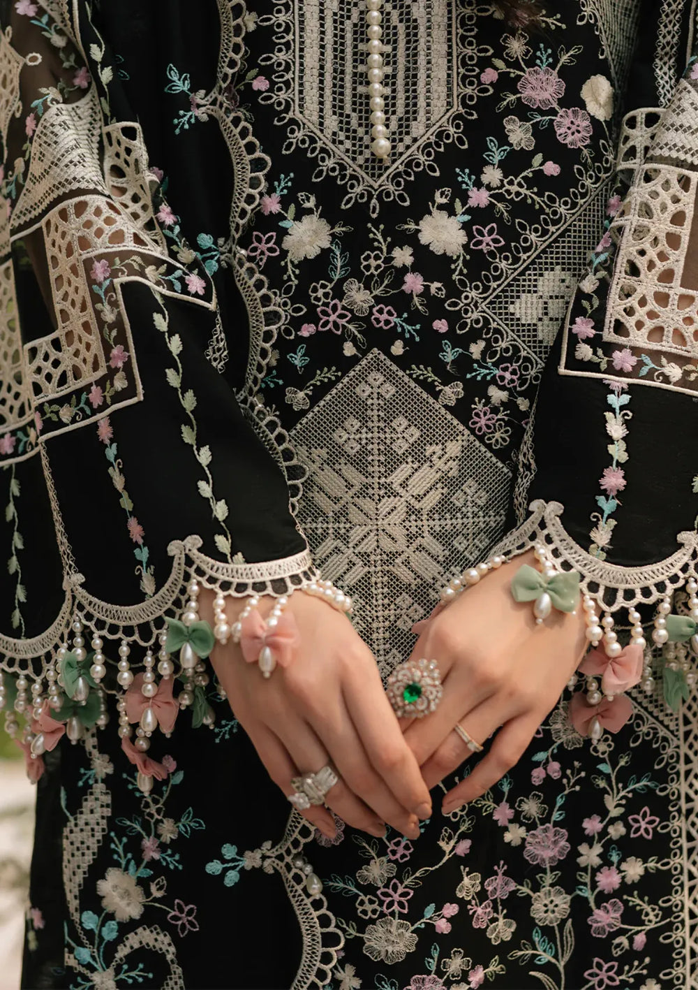 03-Piece Fully Embroidered Luxury Chikankari Lawn - Ready To Wear