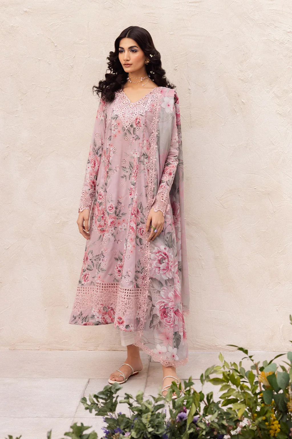 03-Piece Printed Lawn Suit With Embroidery | Ready To Wear