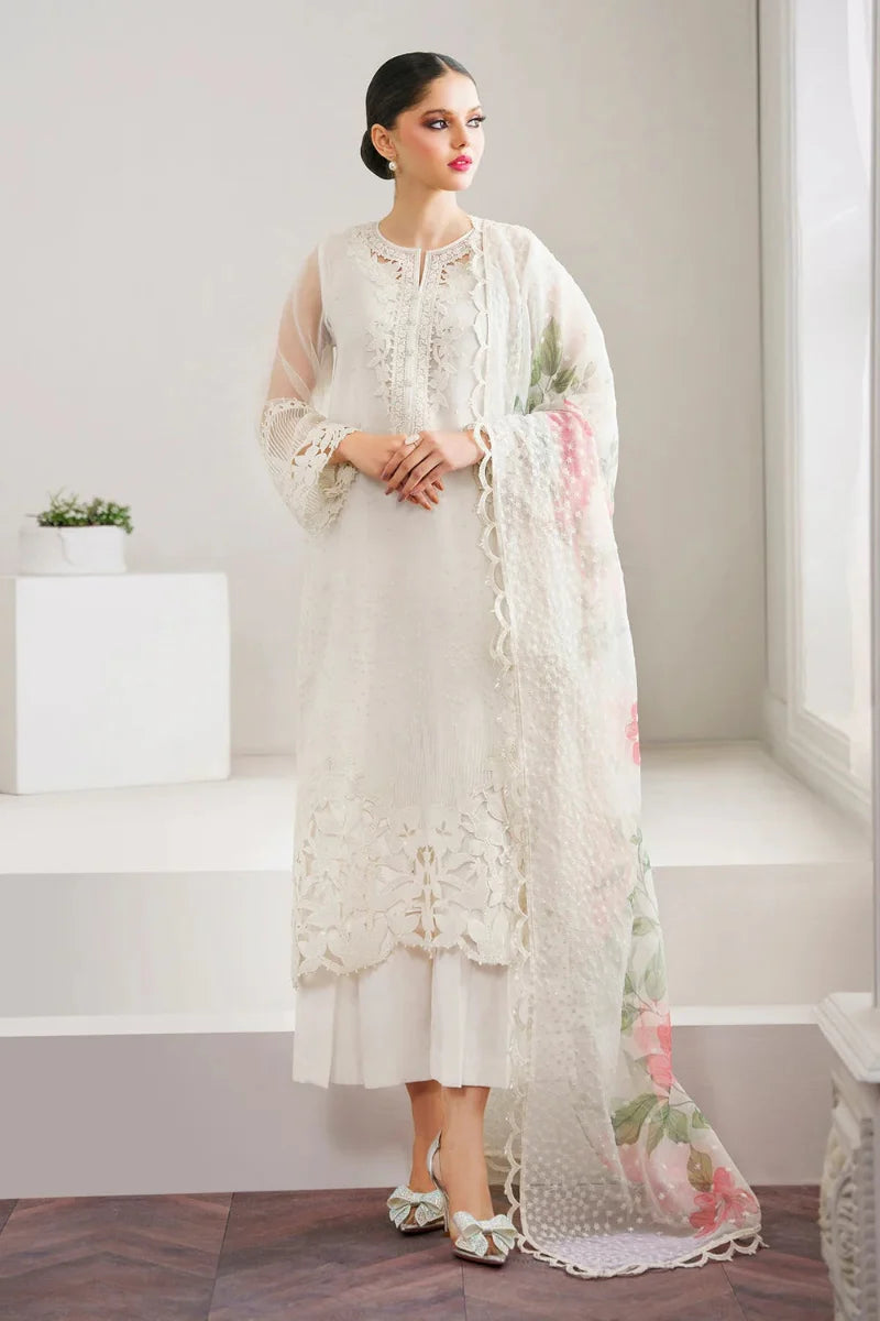 03-Piece Embroidered Organza Suit | Ready To Wear