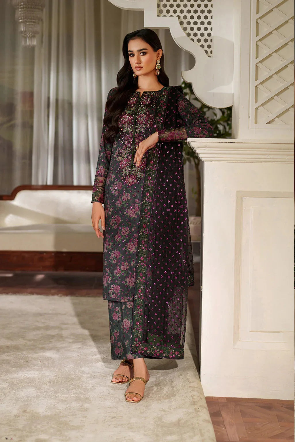 03-Piece Printed Lawn With Embroidered - Ready To Wear