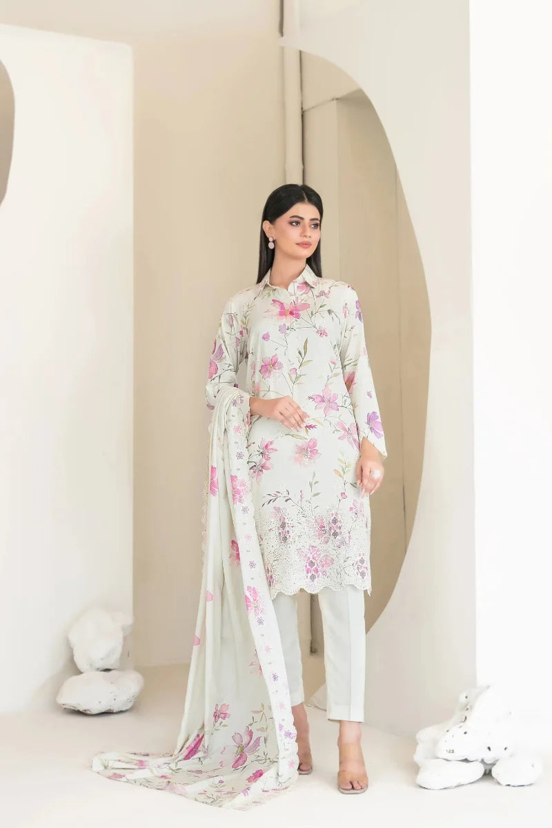 03-Piece Printed Lawn Suit | Ready To Wear