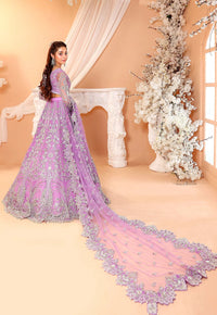 Pastel Lilac & Sparkling Silver: Embroidered Net Bridal Lenge Choli - Ready To Wear
