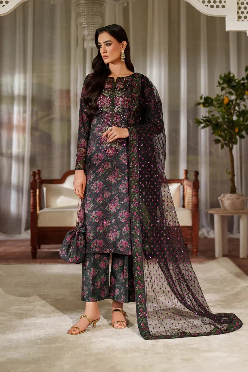 03-Piece Printed Lawn With Embroidered - Ready To Wear