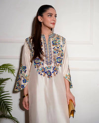 Alizeh Saad  Row Silk Hand Embellished 03 Piece Suit- Ready To Wear