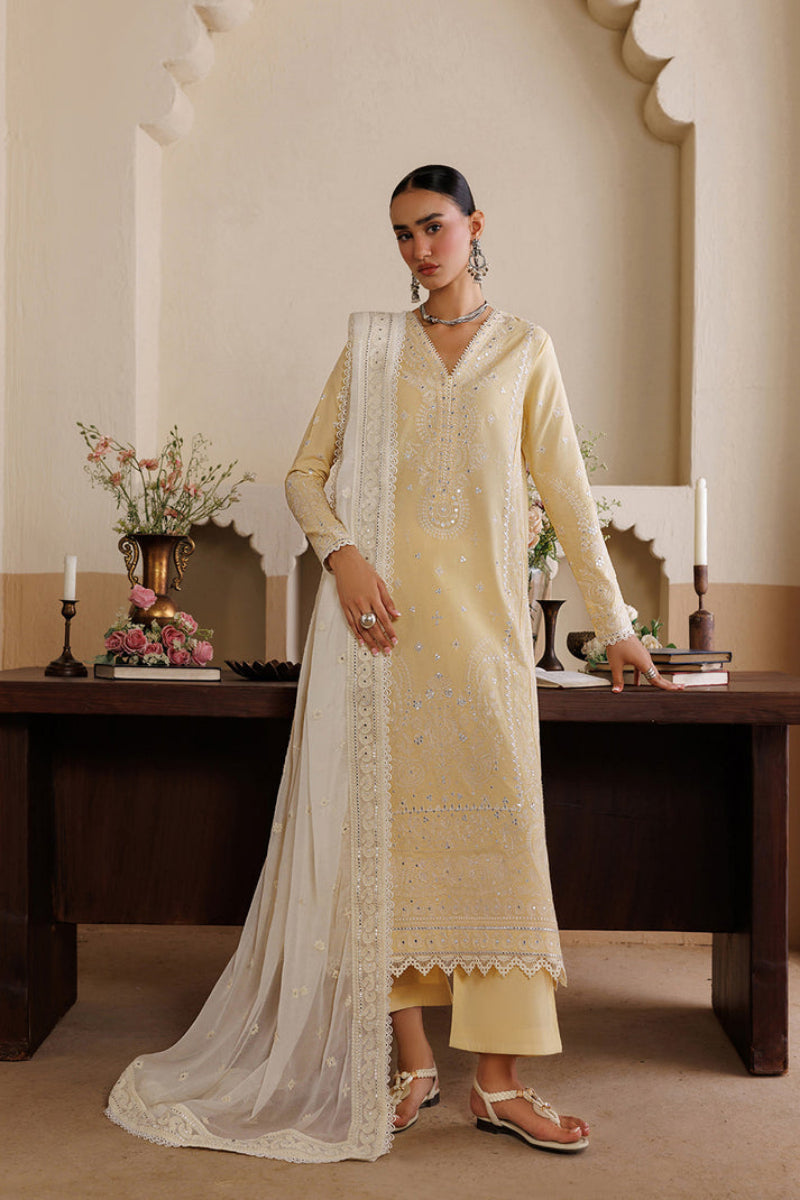 Emaan Adeel Viva Nostalgia Cotton Embroidered 03 Peace Suit - Ready To Wear