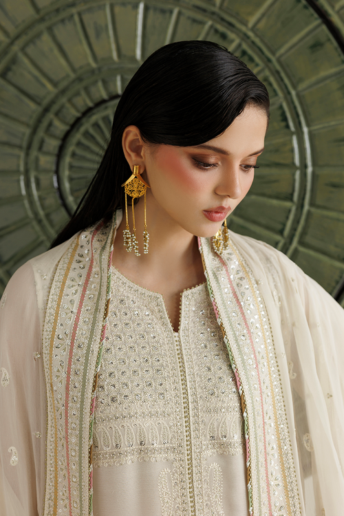 Jazmin Mirelle Heavy Embroidered Ciffion 03 Piece Suit- Ready To Wear