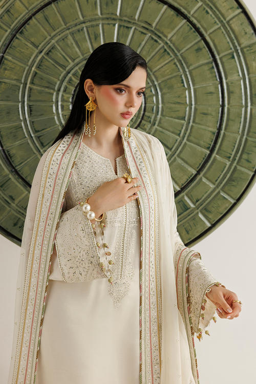 Jazmin Mirelle Heavy Embroidered Ciffion 03 Piece Suit- Ready To Wear