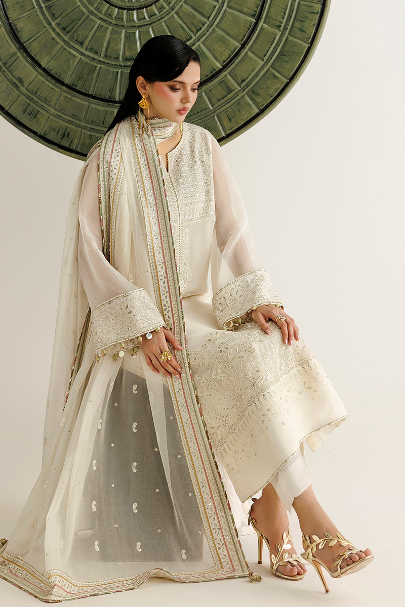 Jazmin Mirelle Heavy Embroidered Ciffion 03 Piece Suit- Ready To Wear