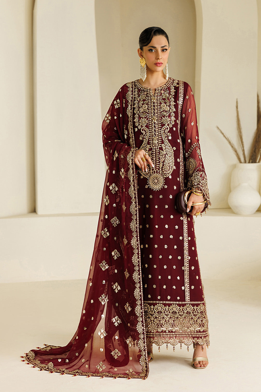 Alizeh Luxury Heavy Embroidered Ciffion  03 Peace Suit - Ready To Wear