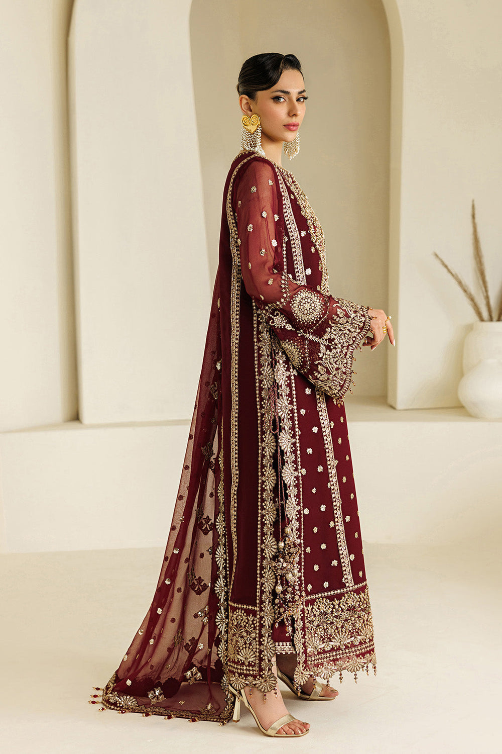 Alizeh Luxury Heavy Embroidered Ciffion  03 Peace Suit - Ready To Wear