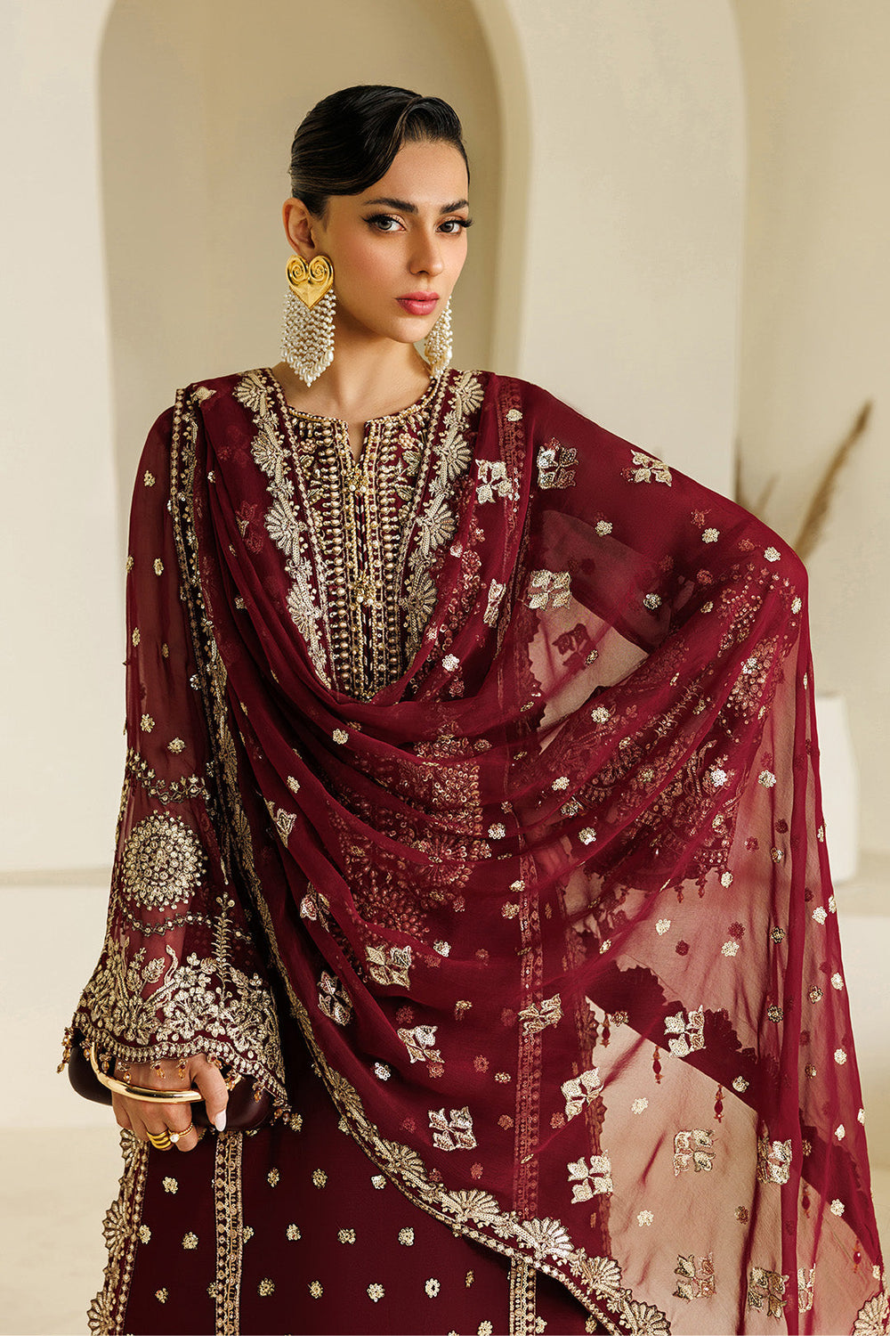 Alizeh Luxury Heavy Embroidered Ciffion  03 Peace Suit - Ready To Wear