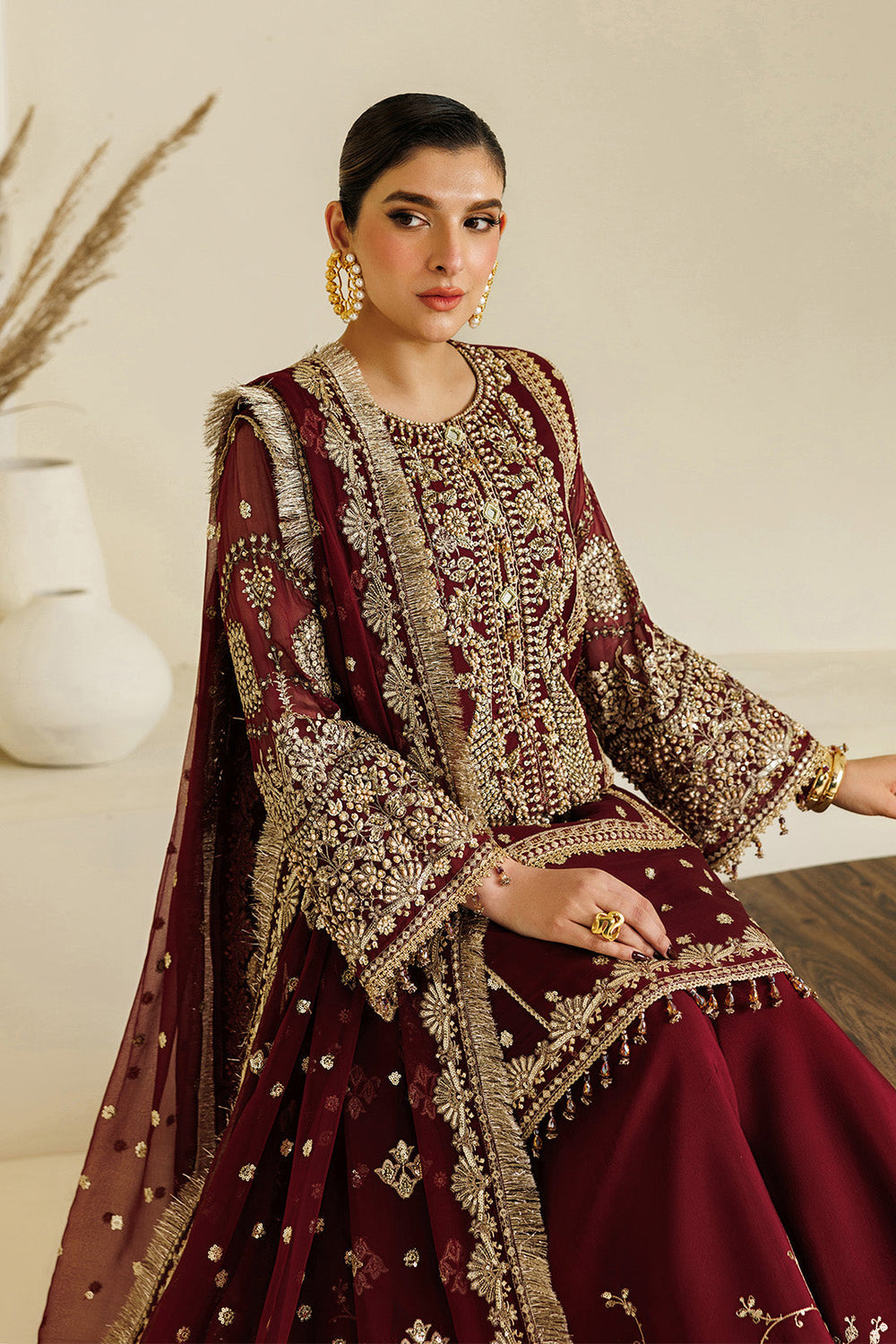 Alizeh Luxury Heavy Embroidered Ciffion  03 Peace Suit - Ready To Wear
