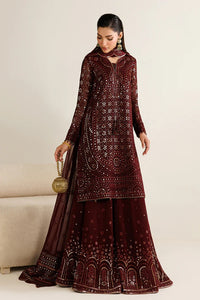 Plum Mirror Luminary: Heavy Embroidered Chiffon Suit - Ready To Wear