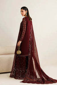 Plum Mirror Luminary: Heavy Embroidered Chiffon Suit - Ready To Wear