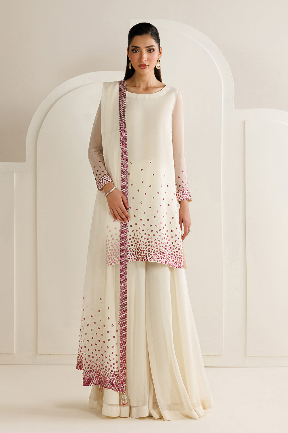 03-Piece Luxury Embroidered Chiffon Suit - Ready To  Wear