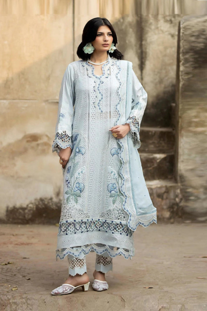 03-Piece Embroidered Lawn Suit With Cotton Net Dupatta - Ready To Wear
