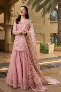 Blush Pink Sharara - 03-Piece Lawn Shirt With Silk Dupatta | Ready To Wear