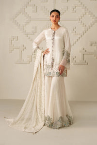 Moon light Ivory: Embroidered Chiffon 03 Peace Suit -  Ready To Wear