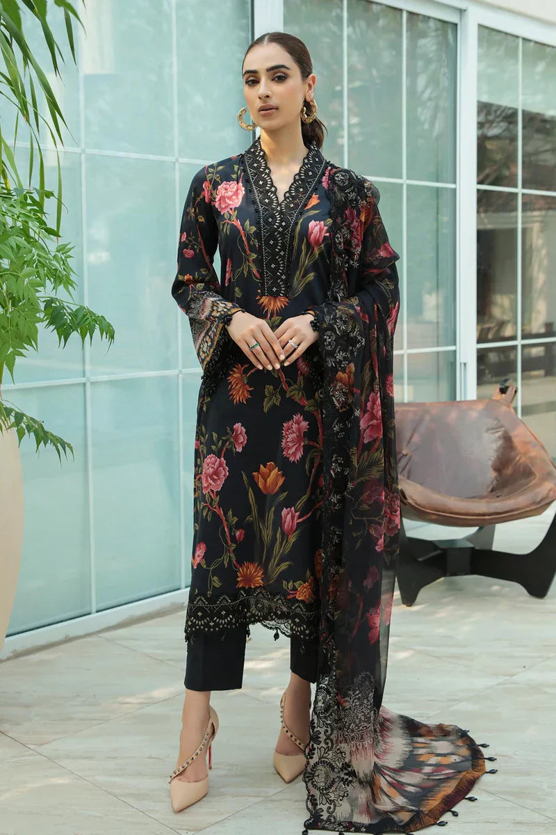 03-Piece Printed Lawn Suit With Embroidery | Ready To Wear