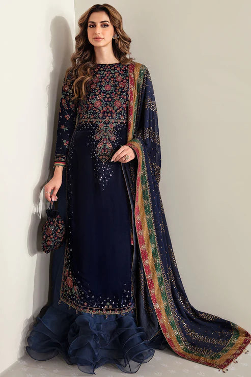 Jazmin Embroidered Pure Velvet Formal 3 Pcs Suit  Ready To Wear