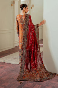 Rust Orange & Deep Maroon: Embroidered Chiffon Suit -  Ready To Wear
