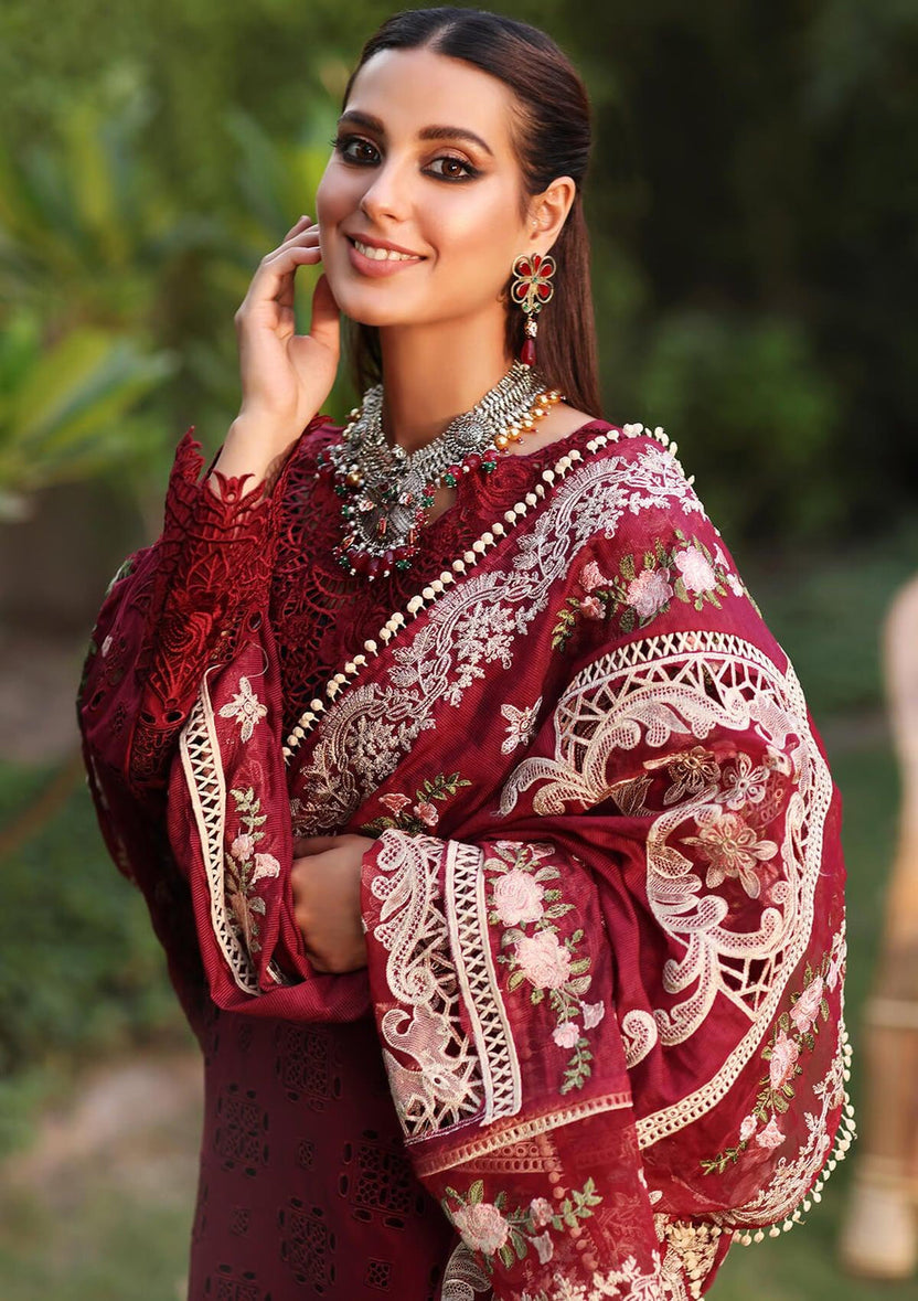 03-Piece Heavy Embroidered Chikankari Lawn Dress Ready To Wear