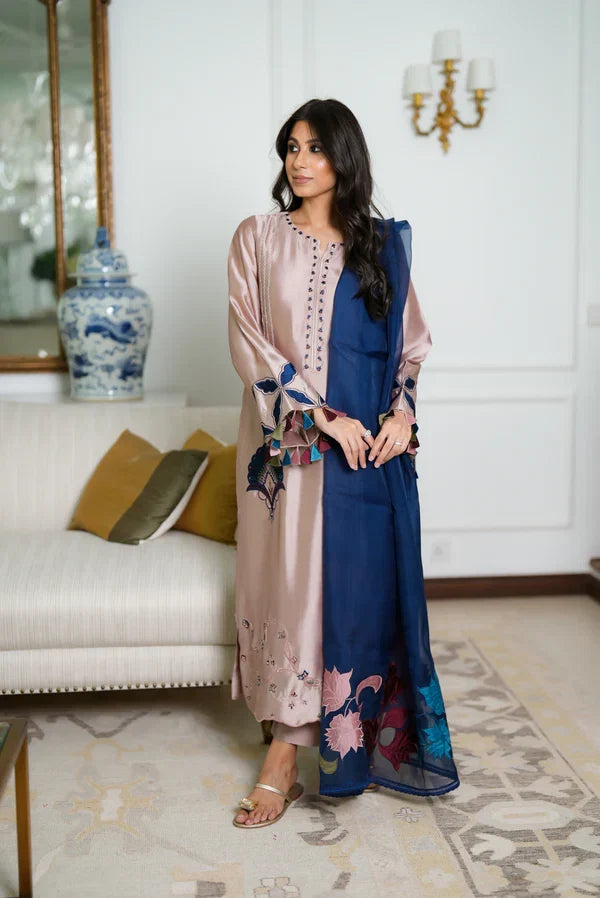 03-Piece Silk Suit With Embroidery | Ready To Wear