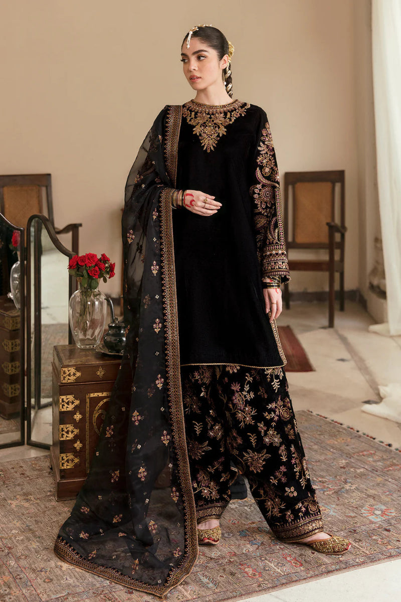 Jazmin Baroque Micro Velvet Heavy Embroidered  03 Piece Suit- Ready To Wear