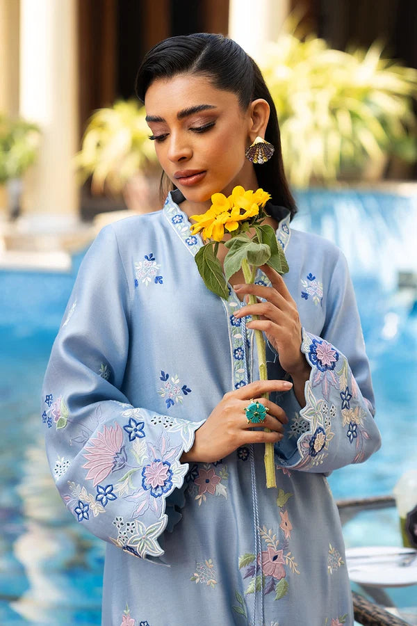 03-Piece Shamooz SIlk Suit With Organza Dupatta -  Ready To Wear