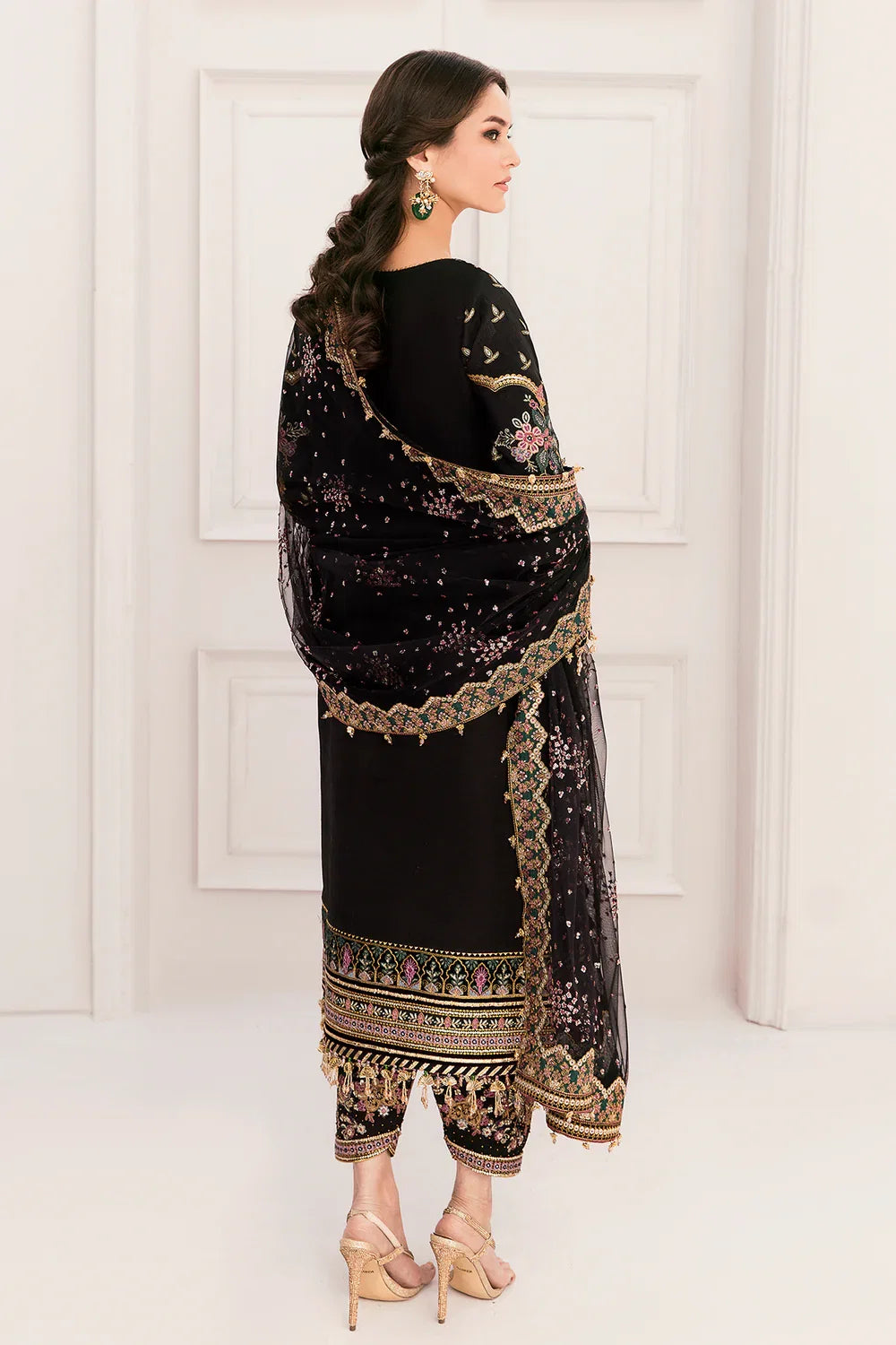 03-Piece Net Suit With Embroidery | Ready To Wear