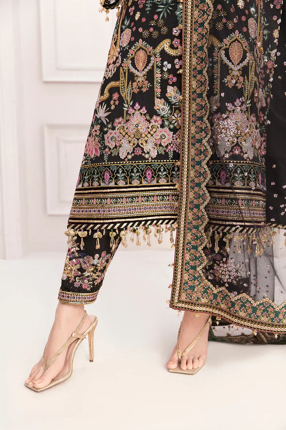 03-Piece Net Suit With Embroidery | Ready To Wear
