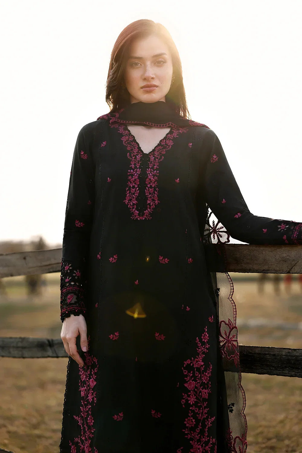 03-Piece Embroidered Chiffon Suit | Ready To Wear
