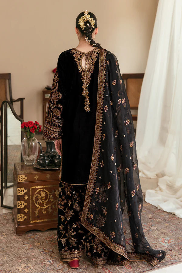 Jazmin Baroque Micro Velvet Heavy Embroidered  03 Piece Suit- Ready To Wear