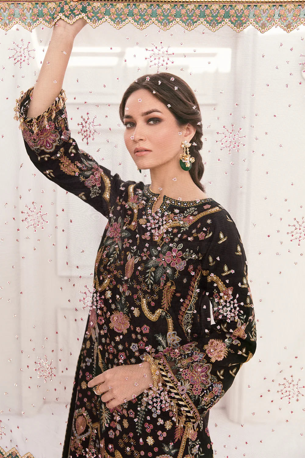 03-Piece Net Suit With Embroidery | Ready To Wear