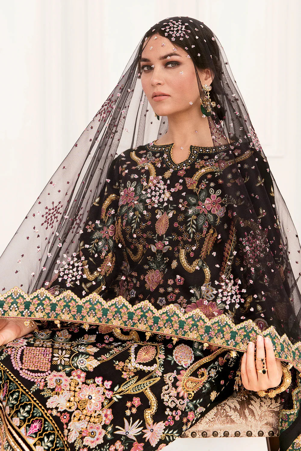 03-Piece Net Suit With Embroidery | Ready To Wear