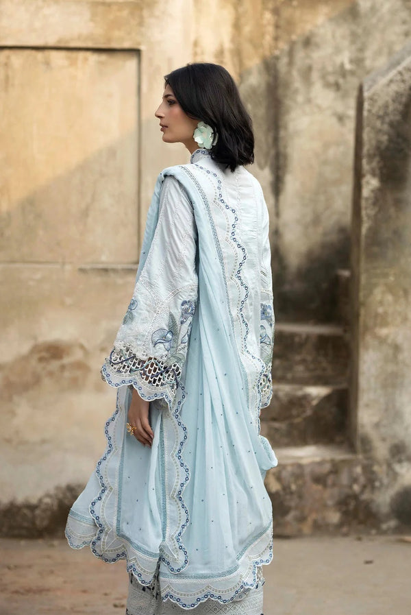 03-Piece Embroidered Lawn Suit With Cotton Net Dupatta - Ready To Wear