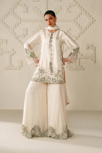 Moon light Ivory: Embroidered Chiffon 03 Peace Suit -  Ready To Wear