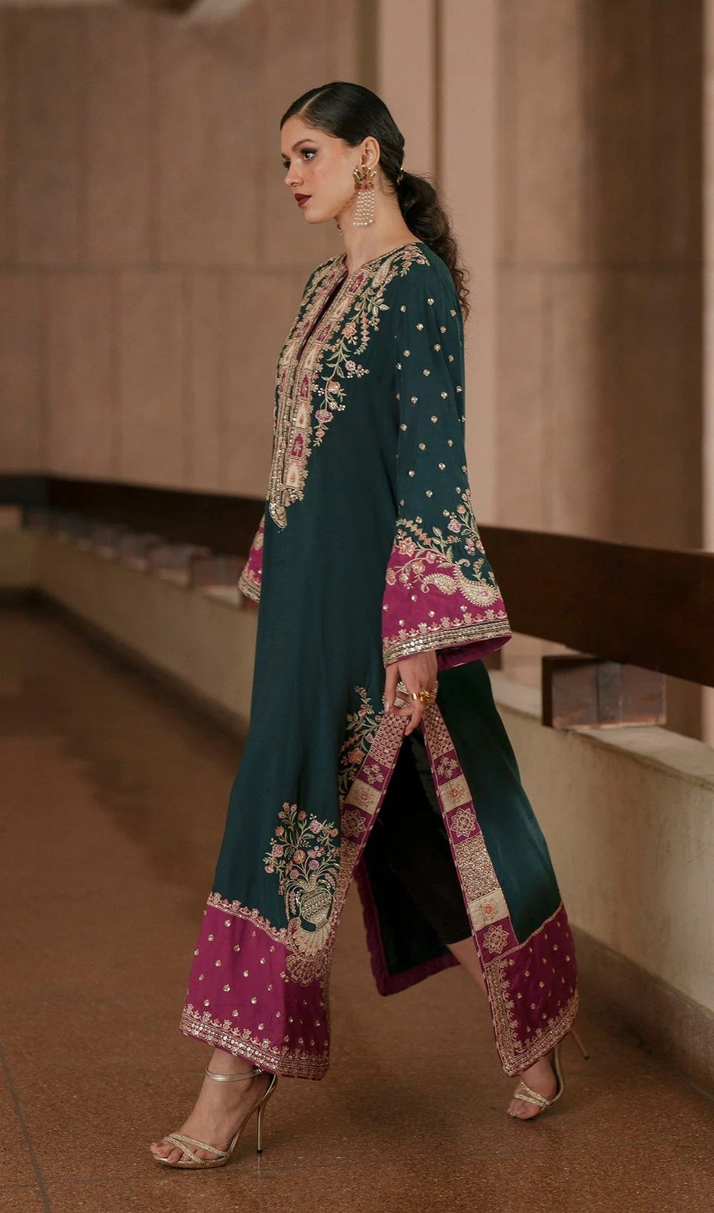 Poshkari Luxury Silk Heavy  Embroidered 03 Peace Suit - Ready To Wear